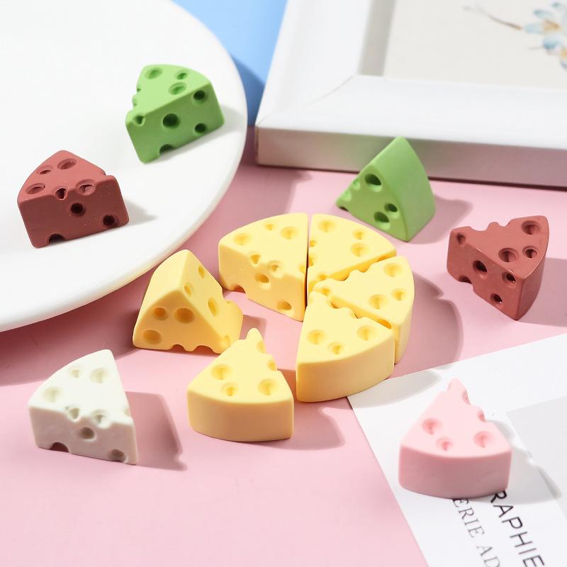 10Pcs Mini Resin Simulation Yellow Cheese Phone Case Resin Material Accessories Used For Diy Decoration Of Handicraft Projects