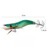 Glowing Wood Squid Jig Hook 1.5 Small Size with Weighted Beads for Cuttlefish Sea Fishing Simulation Shrimp Shape Lures