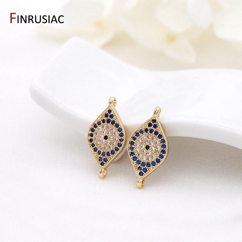 Series 14K real gold plated Zircon Evil Eye Pendants Accessories For Jewelry Making 1 piece