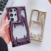 Electroplated Hollow Out Canine Tooth Phone Case for Samsung S25 Ultra S24 S25 Plus S24 Ultra 3D Skull Heat Dissipation Coque