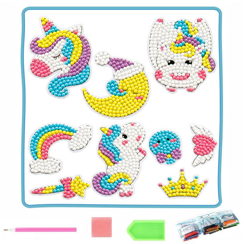 Kids DIY Diamond Painting Handmade Material Pack Cartoon Anime Stickers Decorations Educational Toys Paint by Number Gifts