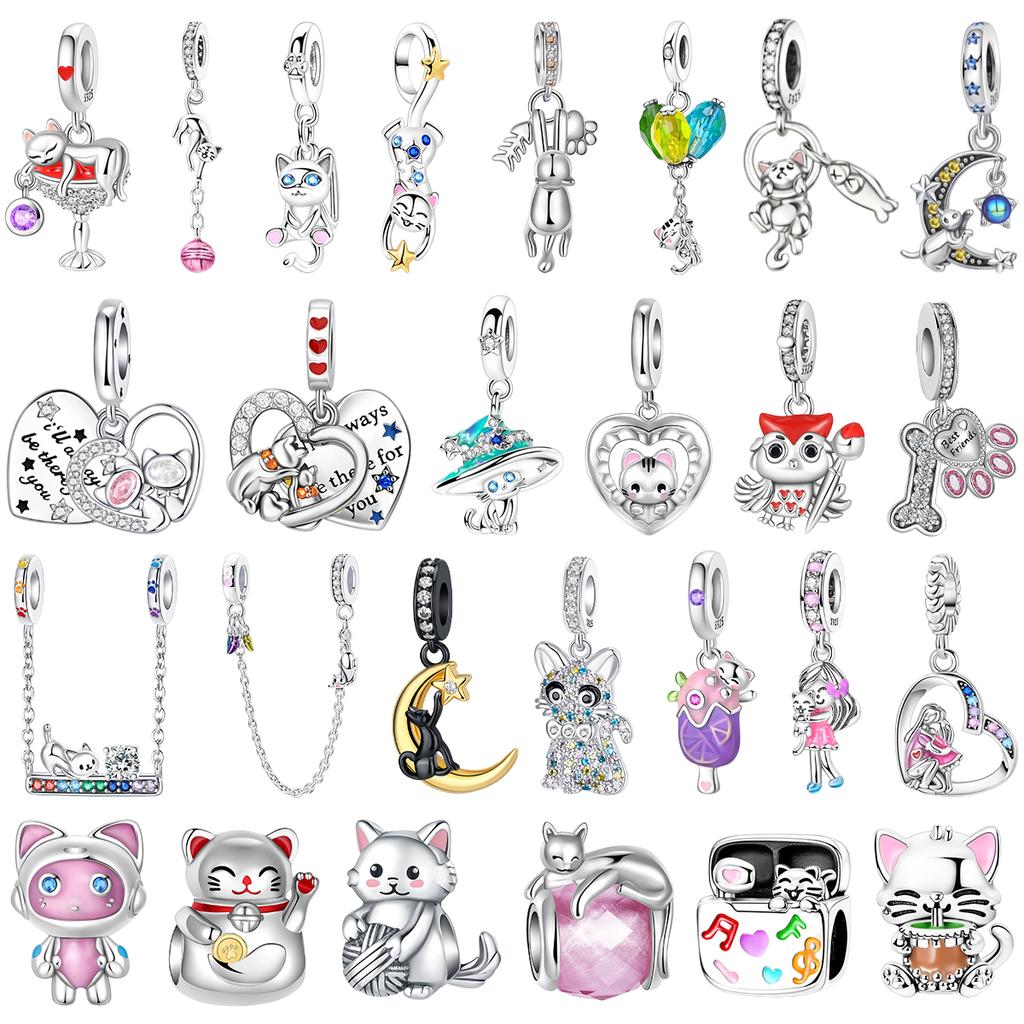 Süße Katzen-Anhänger Kupfer-Katzenkrallen ziehen Geld an Katzenohrringe Perlen für Halskette DIY-Armband Geschenk Schmuck Geschenke