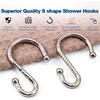 Shower Curtain Hooks Rings, Zinc Alloy S Shaped Shower Hooks Rust Proof, Shower Curtain Hangers for Shower Curtain, Kitchen, Wardrobe & Garden,
