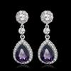 1 Pair Lady Earrings Rhinestone Inlaid Shiny Water Drop Shape Elegant Drop Earrings for Gift