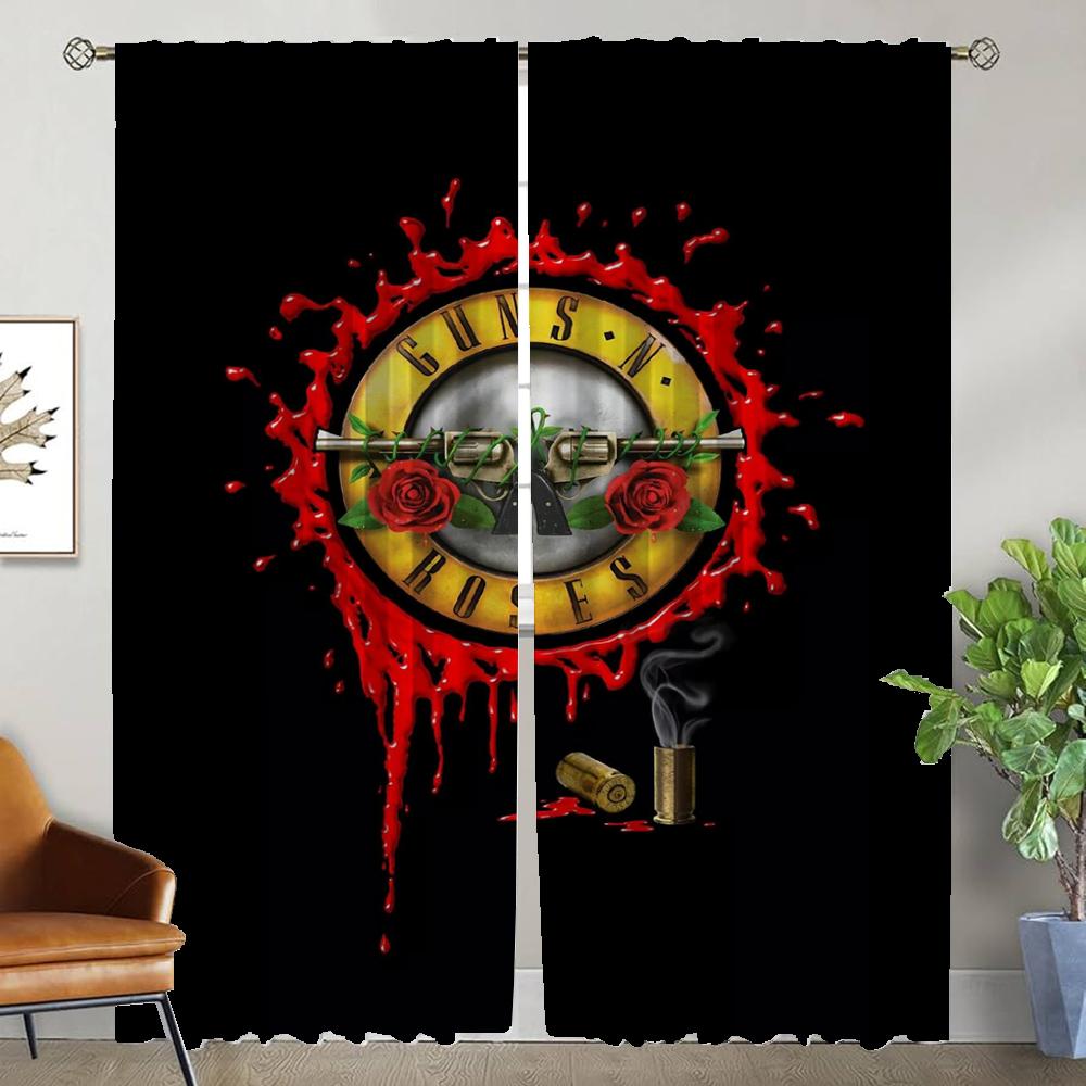 

Шторы от комаров для гостиной Guns NRoses Partition Halloween Decoration Blackout Warm для комнаты 2 Panel Shades Child W50xH70cmx2pcs-CL