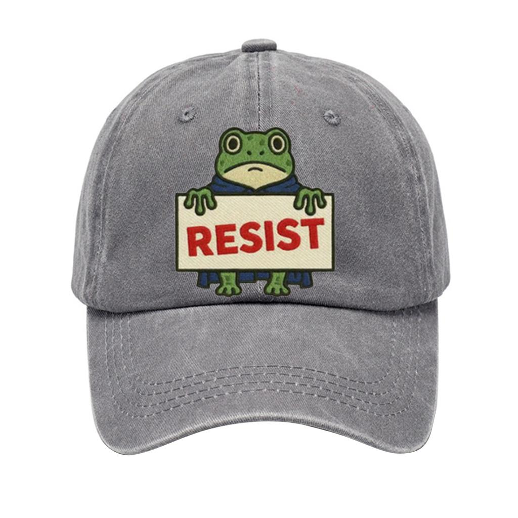 Men's Washed Cotton Baseball Cap With Printed Distressed Soft Top Denim Hat, Vintage Hat