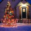 8PCS/Set Solar Operated Christmas Candy Cane Pathway Markers Lights With Stakes For Xmas Outdoor Patio Garden Walkway Decoration