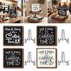 Cafe Store Decorations Coffee Themed Wooden Tabletop Sign, Rustic Kitchen Bar Plaque with Iron Decor Stand, Farmhouse Home Dining Room Countertop