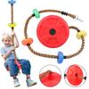 Columpio de árbol para niños, cuerda de escalada de un solo disco con plataforma, patio de juegos interior y exterior, asiento de columpio colorido, juguete para niños y niñas, regalo