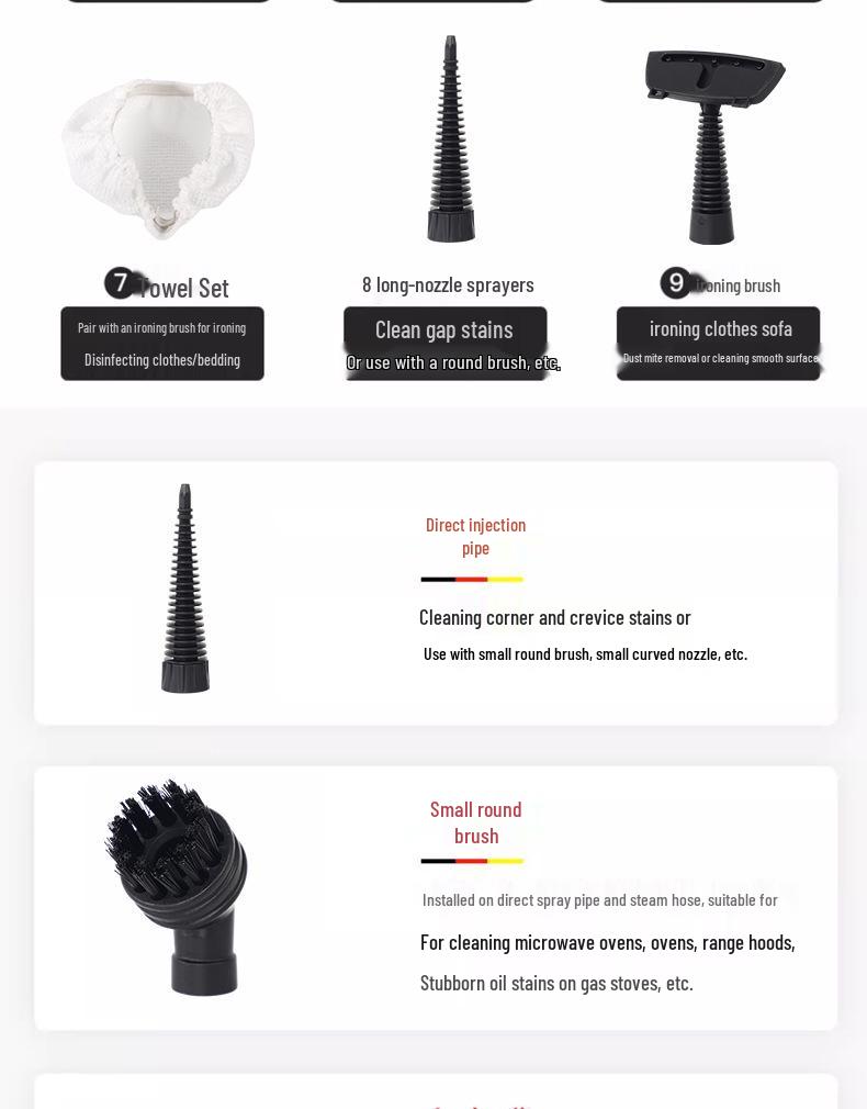 Handheld High-Temp & Pressure Steam Cleaner, Multifunctional Kitchen Oil Fume Remover & Sterilizer