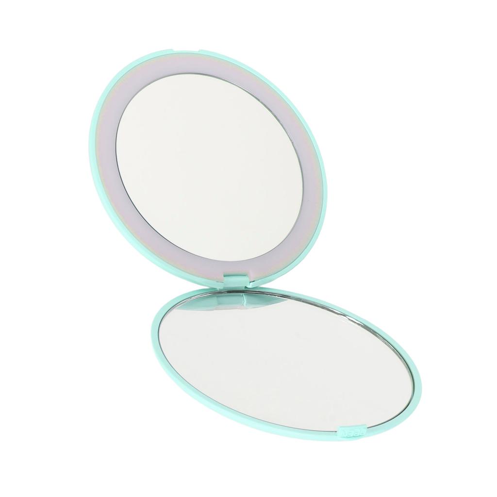 3.5 Inch LED Mirror 1X 10X Magnification Double Sided Makeup Mirror for Home Travel Built In Battery Green