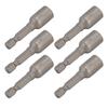 10 ks Sada magnetických šesťhranných bitov do rázového uťahováka, nástrčné bity M8x48mm, 14-palcový driek, Sivá