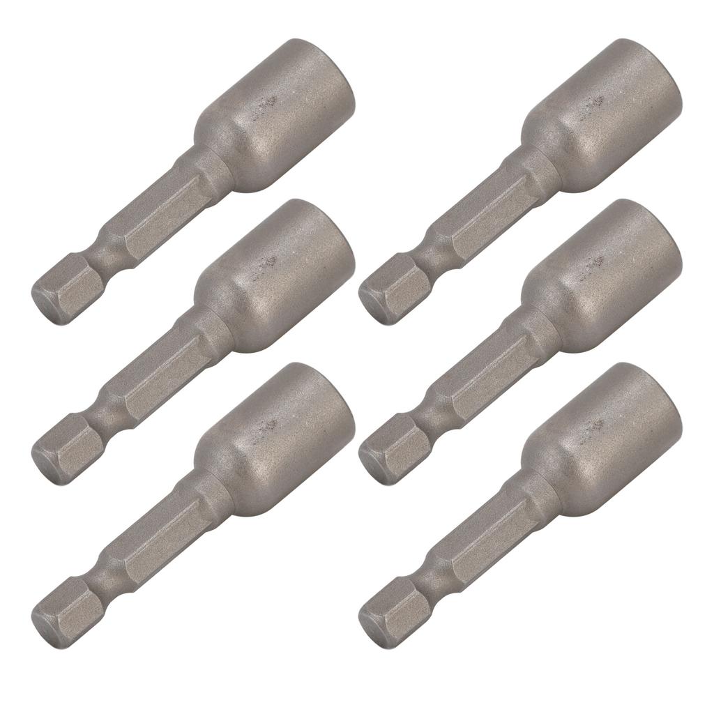 10 ks Sada magnetických šesťhranných bitov do rázového uťahováka, nástrčné bity M8x48mm, 14-palcový driek, Sivá
