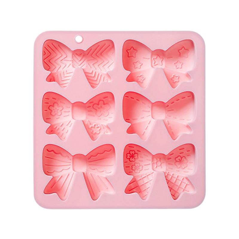 Silikonowa Forma Czekoladowa Kokardka, 6 Komór Mini Kokardki Forma na Cukierki Kokardka Forma na Cake Pop DIY Toppery do Babeczek Dekoracja Ciasta