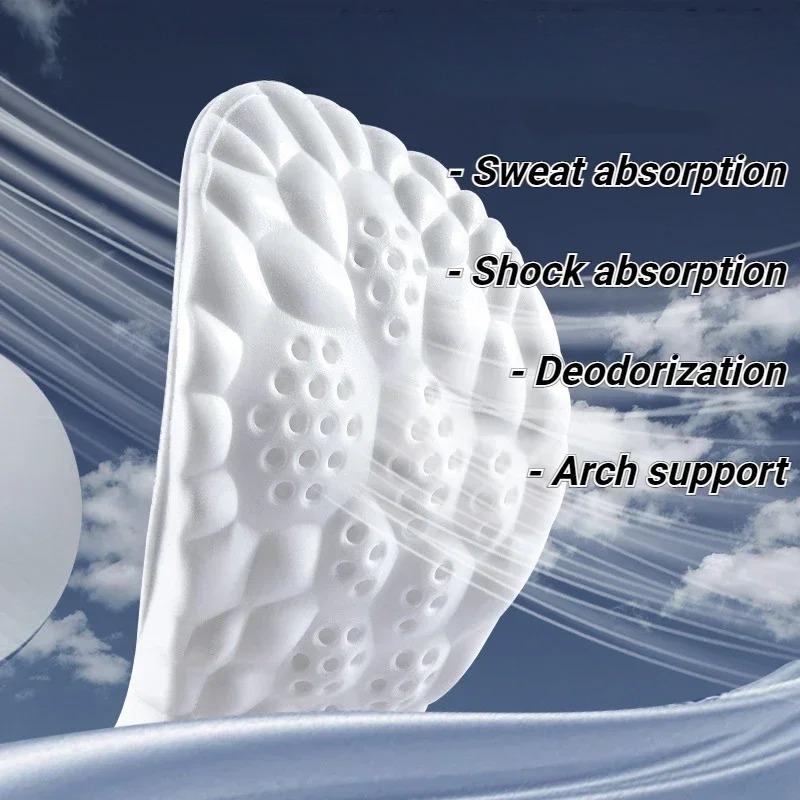 4D Massage Shoes Insoles Super Soft Latex Sports Insole For Feet Running Basket Shoe Sole Arch Support Orthopedic Inserts Unisex