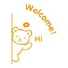 Self-adhesive Welcome Bear Stickers Artwork Bear Signs Ornaments Welcome Wall Decal  Milk Tea Shop