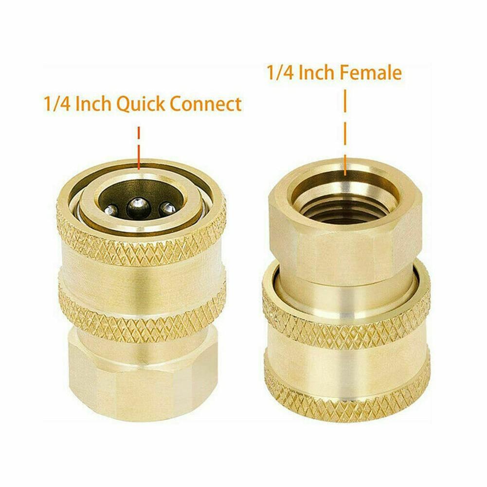 2pcs Pressure Washer Coupler Brass Fittings 1/4 Inch Quick Connect to Female
