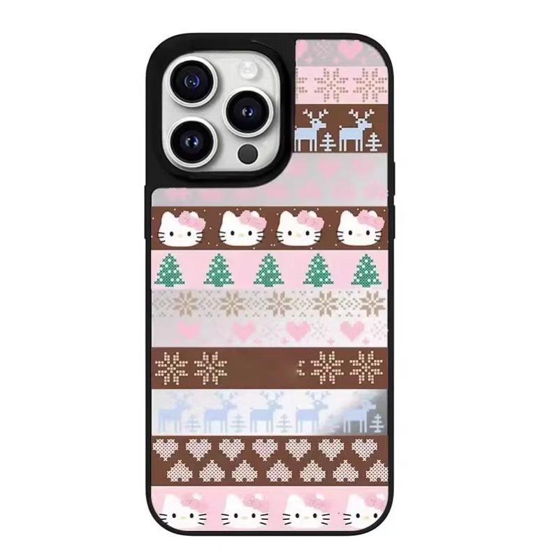 Kreatywne etui z lusterkiem w kształcie kwiatka i kotka dla iPhone 15 Pro Max