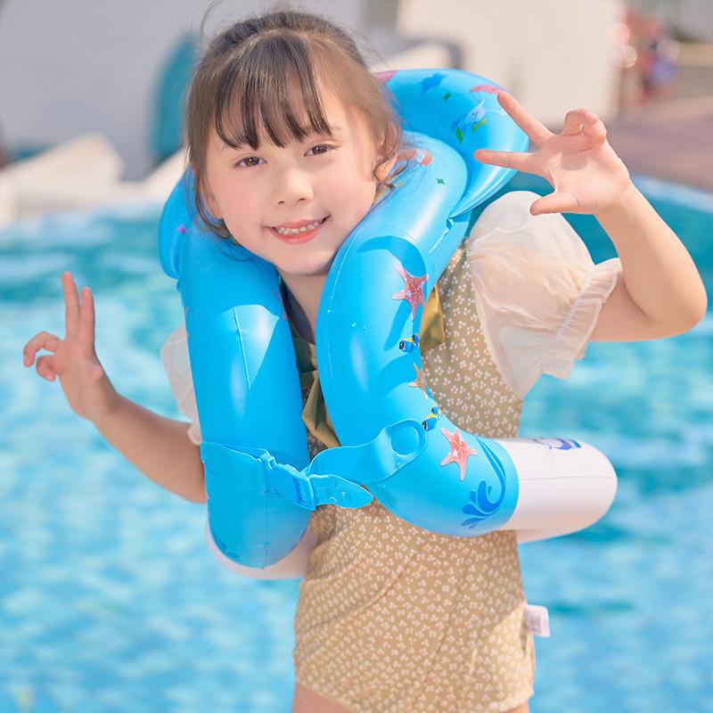 Childrens Nylon Cartoon Design Swimsuit Float Vest With Safety Buoy For Kids