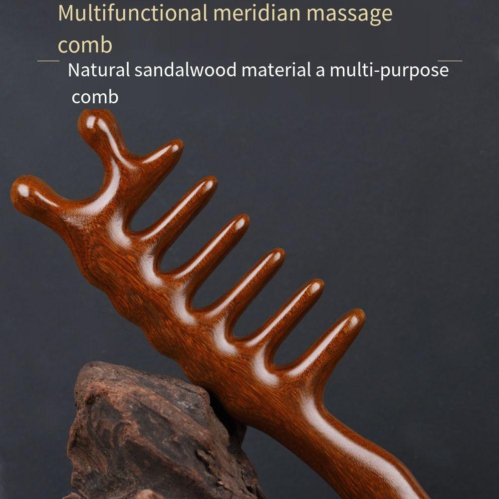 Wide Tooth Body Meridian Massage Comb Blood Circulation Sandalwood Hair Comb  Neck Nose