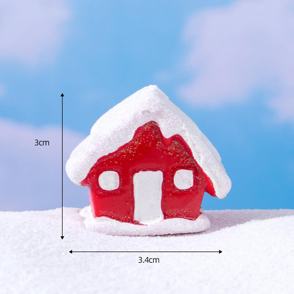 Playful Christmas Resin Miniature Set Snowman Santa Tree House For Touch Festive