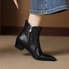 Fashion New Autumn/winter Sheep Leather Women Boots Pointed Toe Shoes for Women Fashion Boots Women Versatile Mid Heels Ankle Boots