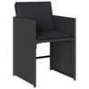 Vidaxl 5-Cz. Garden Furniture Set With Cushions, Black, Poly Rattan