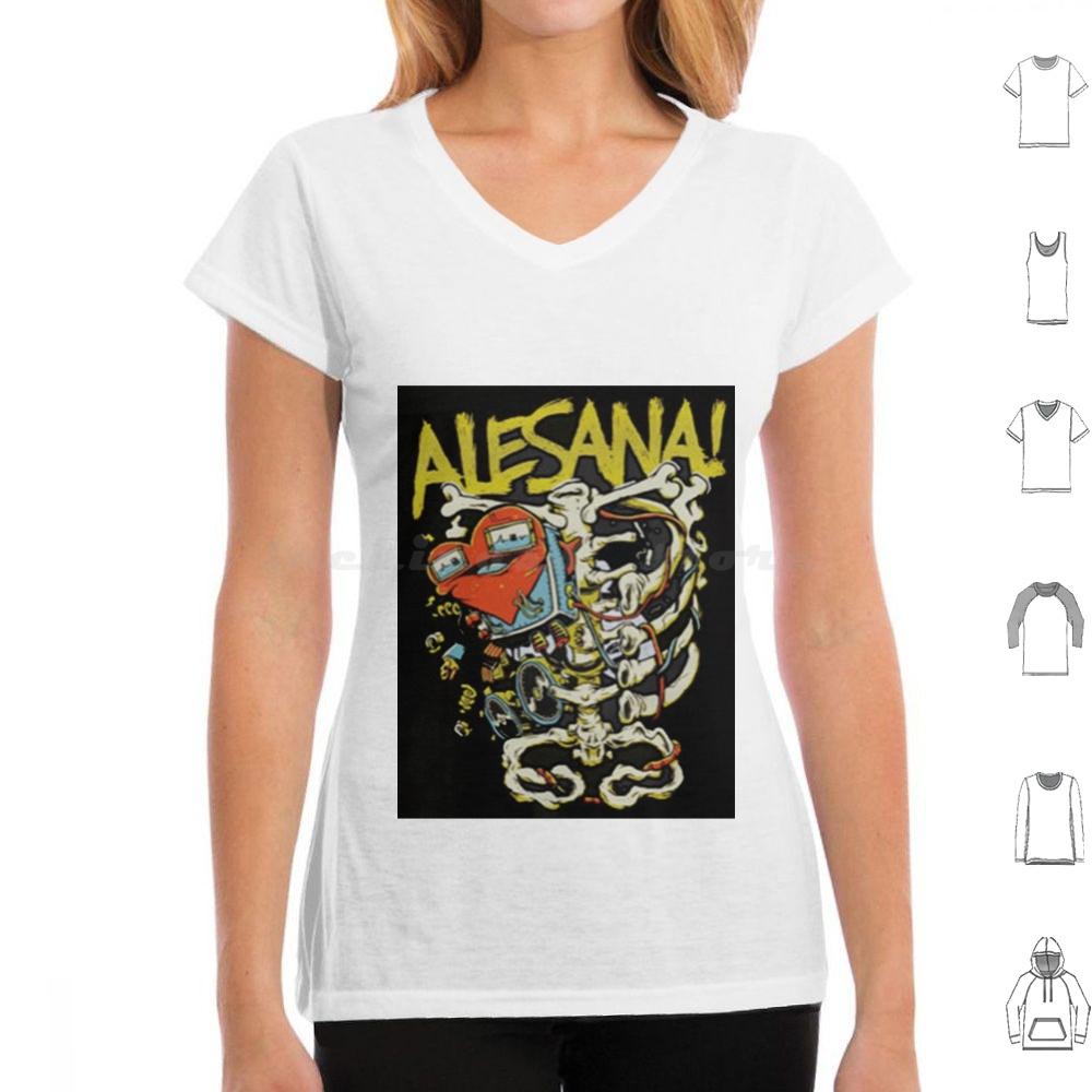 Alesana 12 T-Shirt Große Größe 100% Baumwolle Alesana Skelett Herz Szene Emo Scenemo Punk Band Post-Hardcore Hardcore Goth Gothic