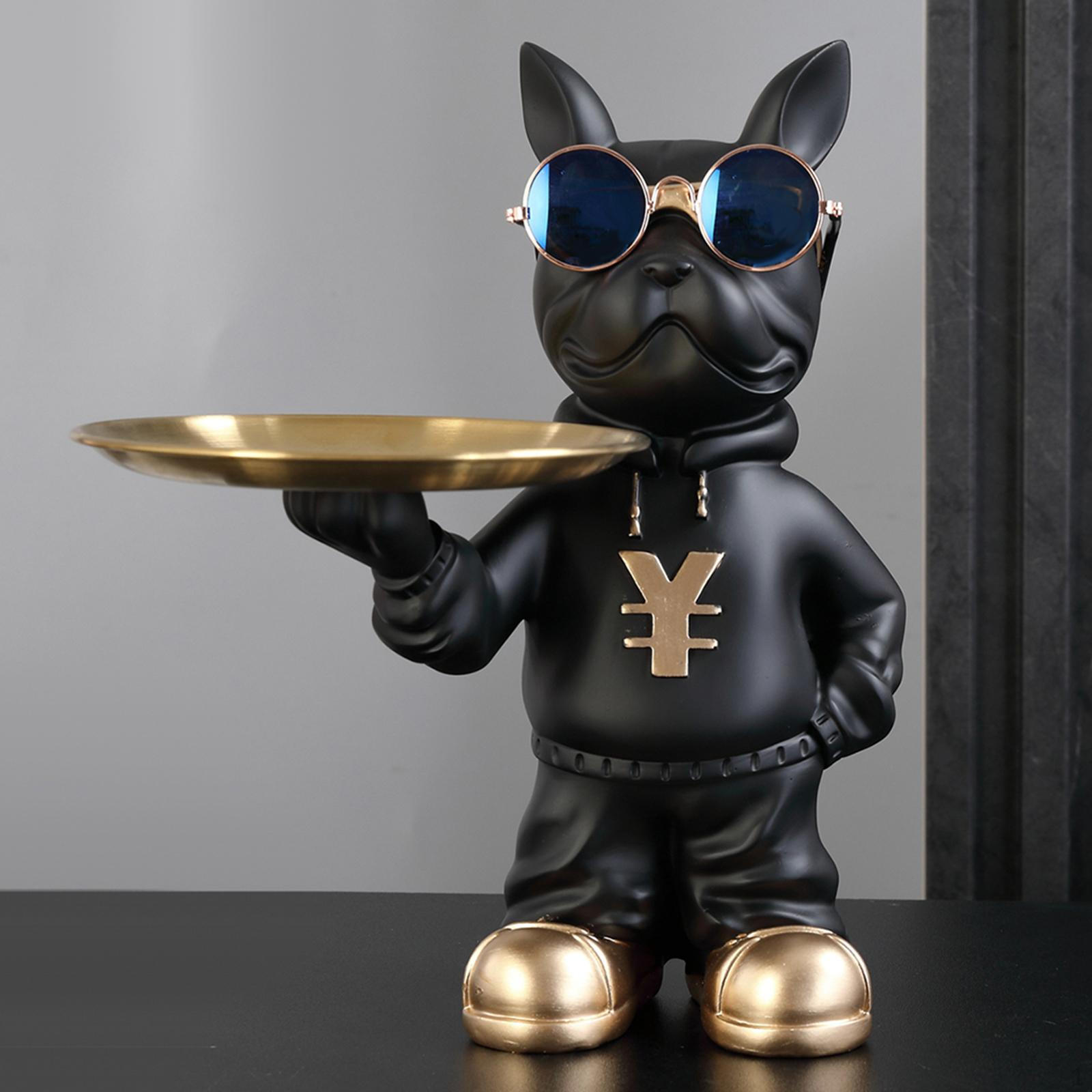 

Лоток для хранения собак, статуя, креативная многофункциональная фигурка, держатель скульптуры животного для крыльца D-Black_Medium