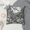 Haunted Halloween Pumpkin Patch Square Pillowcase Cushion Cover Pillow Case Throw Pillow Cover for Home Bedroom Car