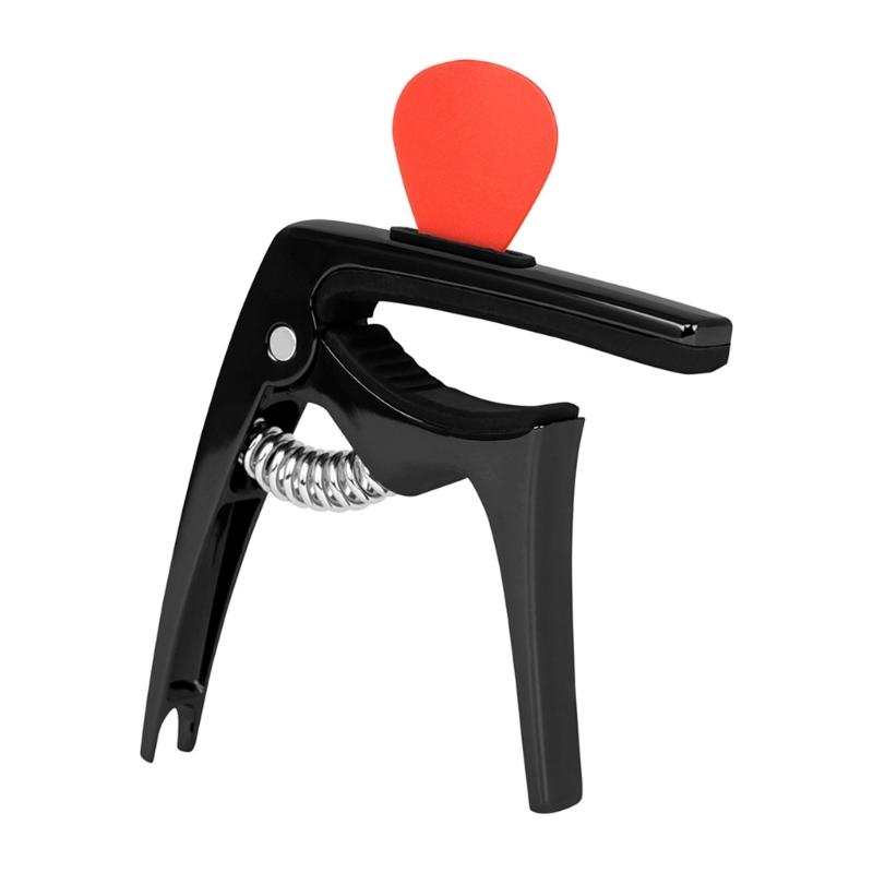 Guitar Capo Tone Clip with 3 Plectrums for Acoustic Electric Guitar Bass Ukulele