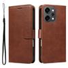 For Oppo Reno14 Pro 5G (China)/Oppo Reno14 Pro 5G (Global) Leather Wallet Case with Strap Solid Color Phone Stand Cover