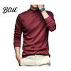 Spring Layering Top Stretchy Long Half-high Collar Neck Protecting Autumn Men Slim Fit Sleeve Fall