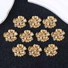 10Pcs Alloy Rhinestone Flower For Diy Jewelry Handmade Craft Making For Hairpin Clothing Bag Decor Accessories