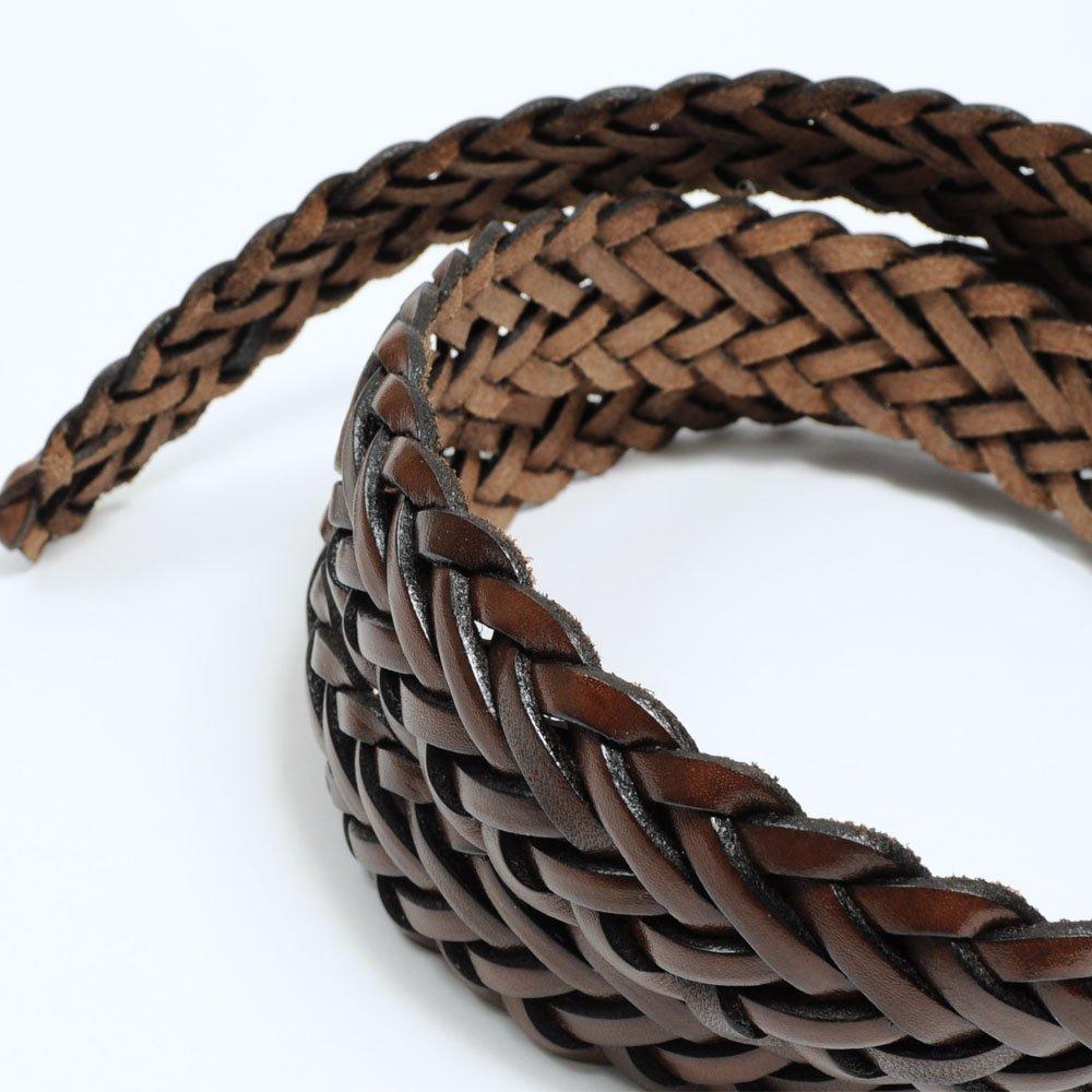 [Ogier] Men's Mesh Belt, Genuine Leather (Cowhide), Made In Japan, Dark Brown