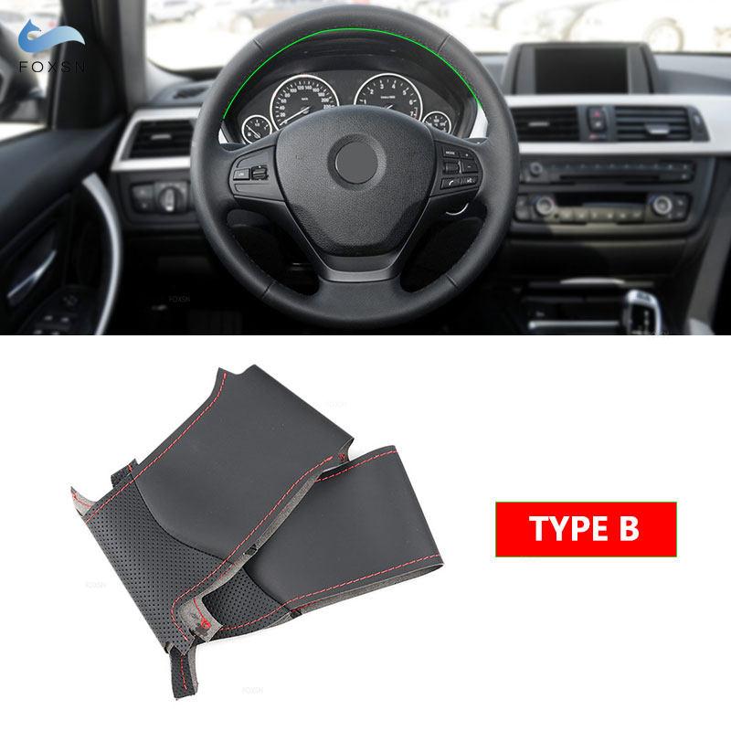 Potah na volant pro BMW řady 1 2 3 F20 F21 F22 F30 F34 F36 Perforovaný kožený lem z mikrovlákna s jehlami a