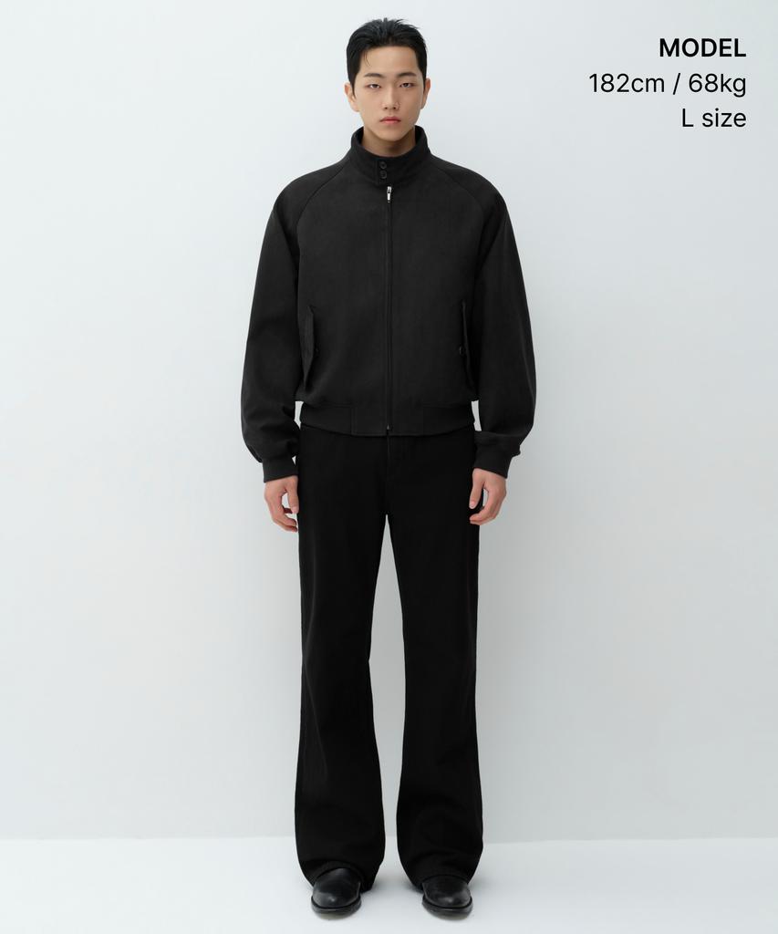 Musinsa Standard Synthetic Suede Harrington Jacket [Black]