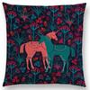 Animal Tale Spring Floral Garden Pattern Sofa Throw Pillow Case Bear Fox Unicorn Bear Birds Flower Leaf Fantasy Cushion Cover