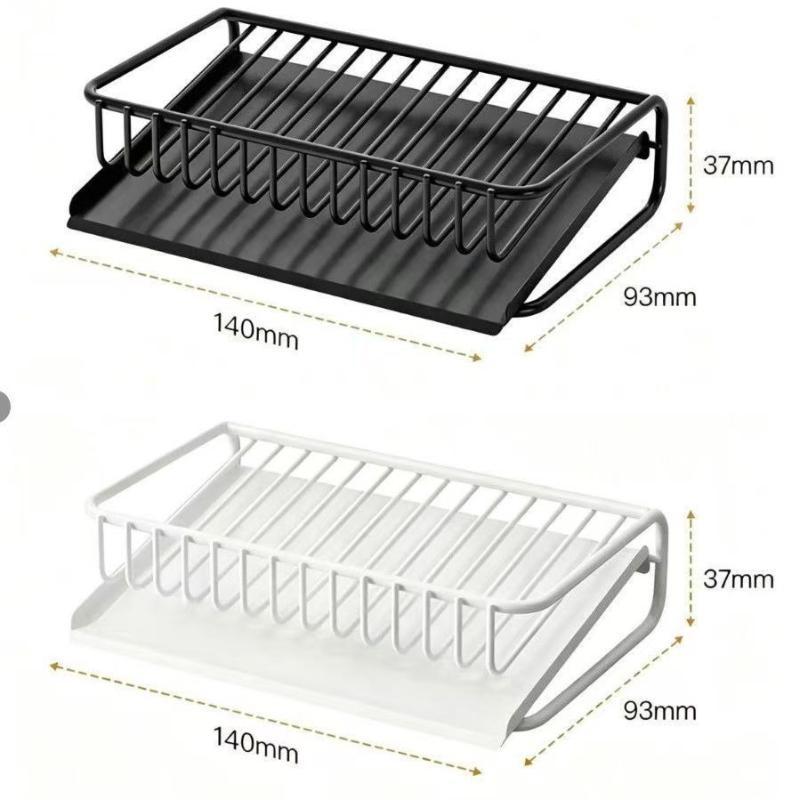 No Drill Shower Soap Rack Drainer Waterproof Wall Mounted Kitchen Sink Organizer for Dishwashing Detergent Rag