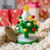 Holiday Home Decor Gifts 3D Printed Mini Dancing Christmas Tree Figurine, 360° Rotatable Fun Interactive Figures Toy, Cute Xmas Desktop Ornament,