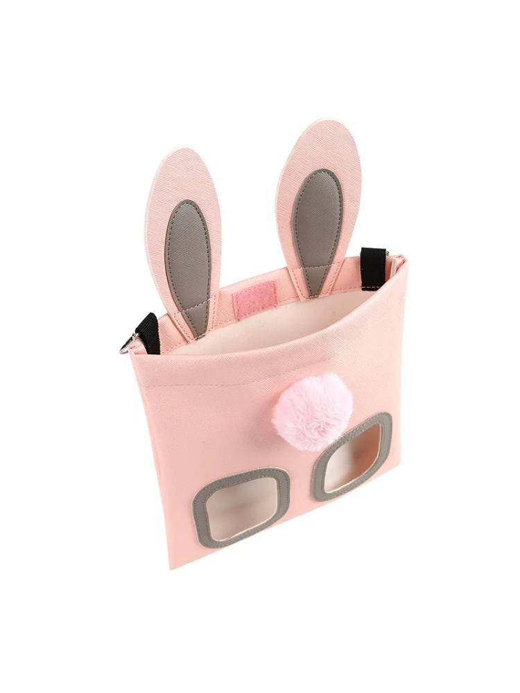 Rabbit Hay Feeder Bag - Adjustable Chew-Proof Foraging Pouch for Bunny/Chinchilla/Hamster Cages Hanging Hay Dispenser with Clips