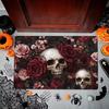 Skeleton Flower Pattern Door Mat Indoor and Outdoor Universal Rectangular Floor Mat Home Decor Durable Carpet Washable Area Mat