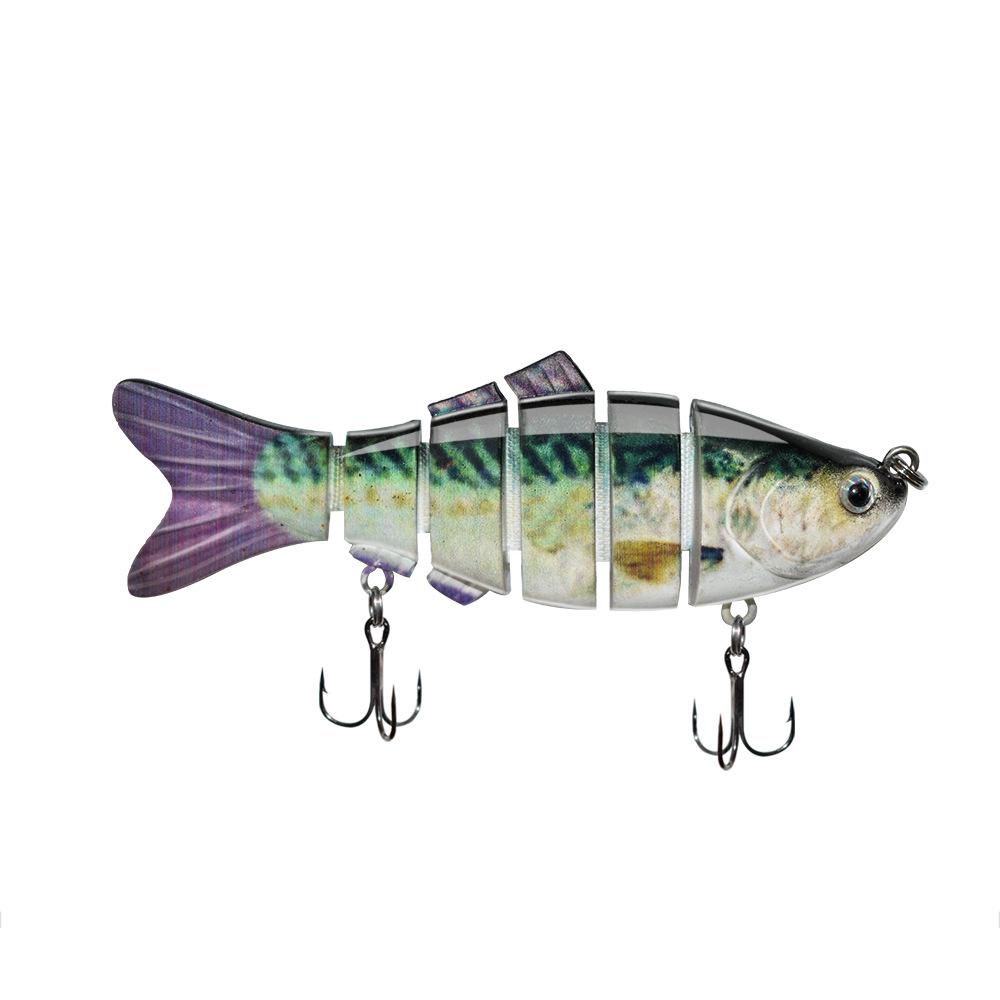Fishing Lure 5 Segments Crank 3D Eyes Fish Shape Tackle Hook 10cm/17g 1pc