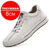 Fashion New Summer Men Genuine Leather Casual Shoes Men Sneakers Men Shoes Comfortable Platform Male Footwear Height Increase Insole 6CM