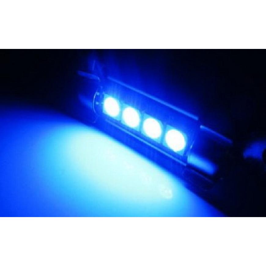 1 Ultra Blue 4-SMD Error Free 578 211-2 6411 LED Map Dome Trunk Area Cargo Light