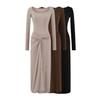 Elegant Slim Fit Two-Piece Style Long Sleeve Bodycon Dress with Waist Tie - New Autumn Collection