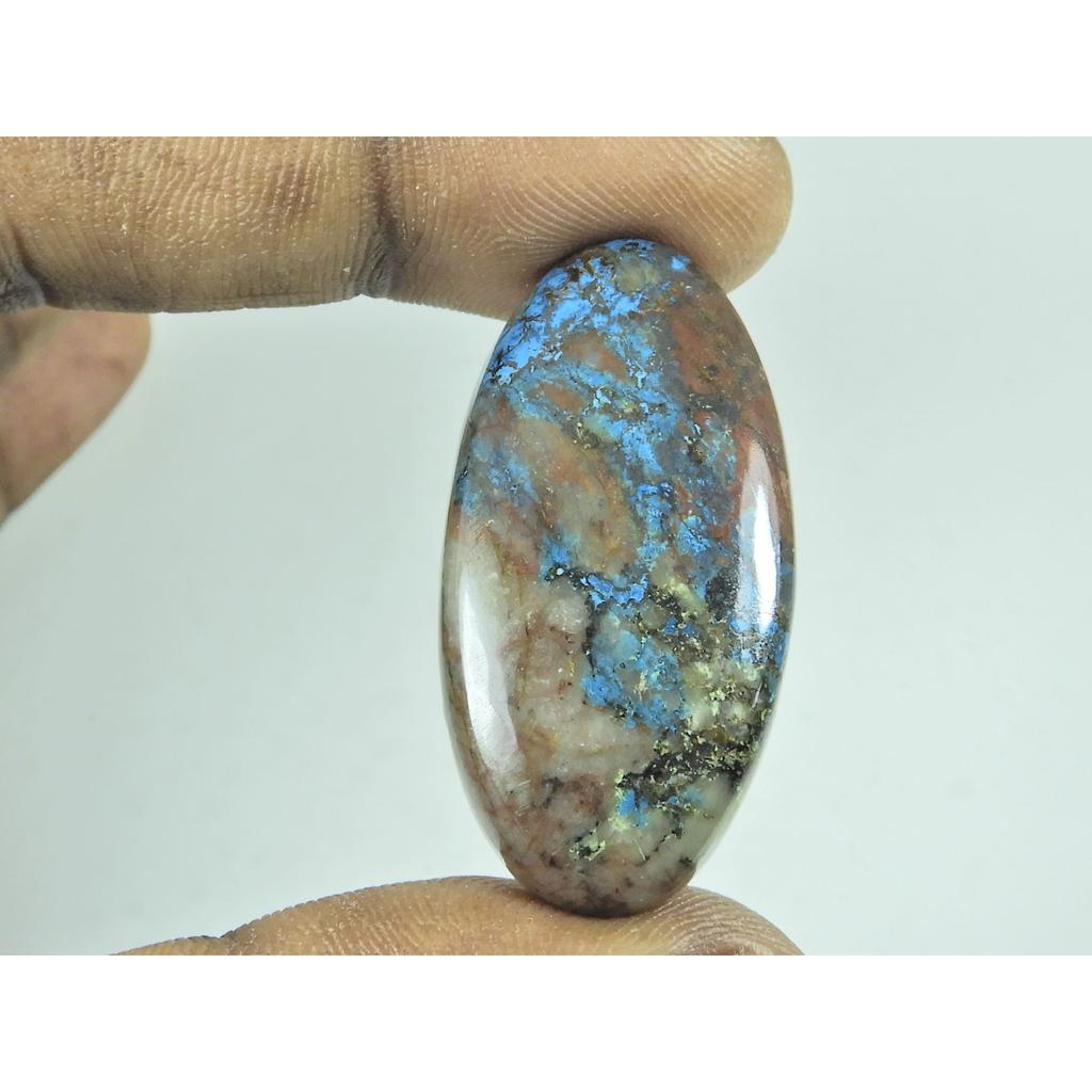 18X38X07 MM Natural Azurite Oval Shape Cabochon Loose Gemstone 55 Cts. G-238