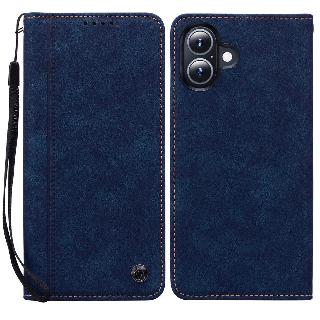 Für iPhone 17 Hülle Linienmuster Brieftasche Leder Handyhülle mit Riemen