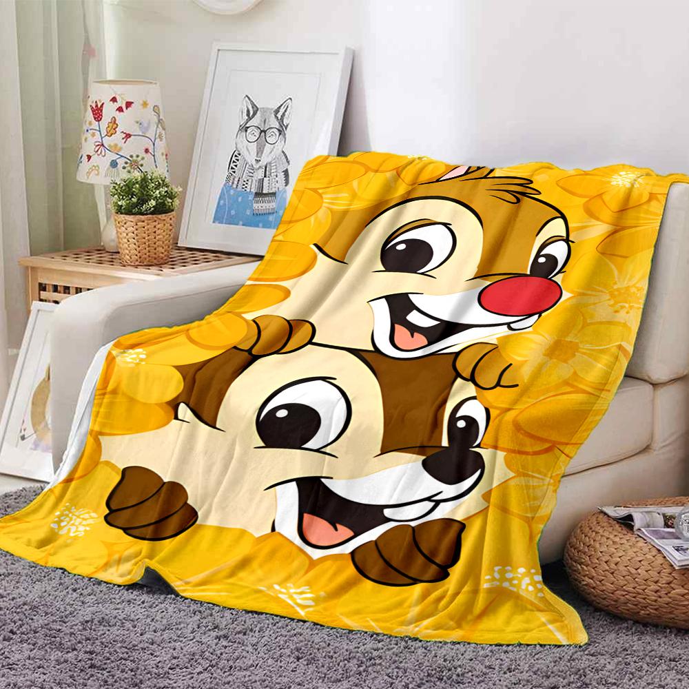 Floral Chipmunk Duo Blanket Soft Throw Blanket For Home Bedroom Bed Sofa Travel Office Solid Christmas Blanket