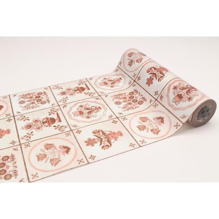 Masking Tape - MT - CASA FLEECE Faïence - tile flower - Multicolore
